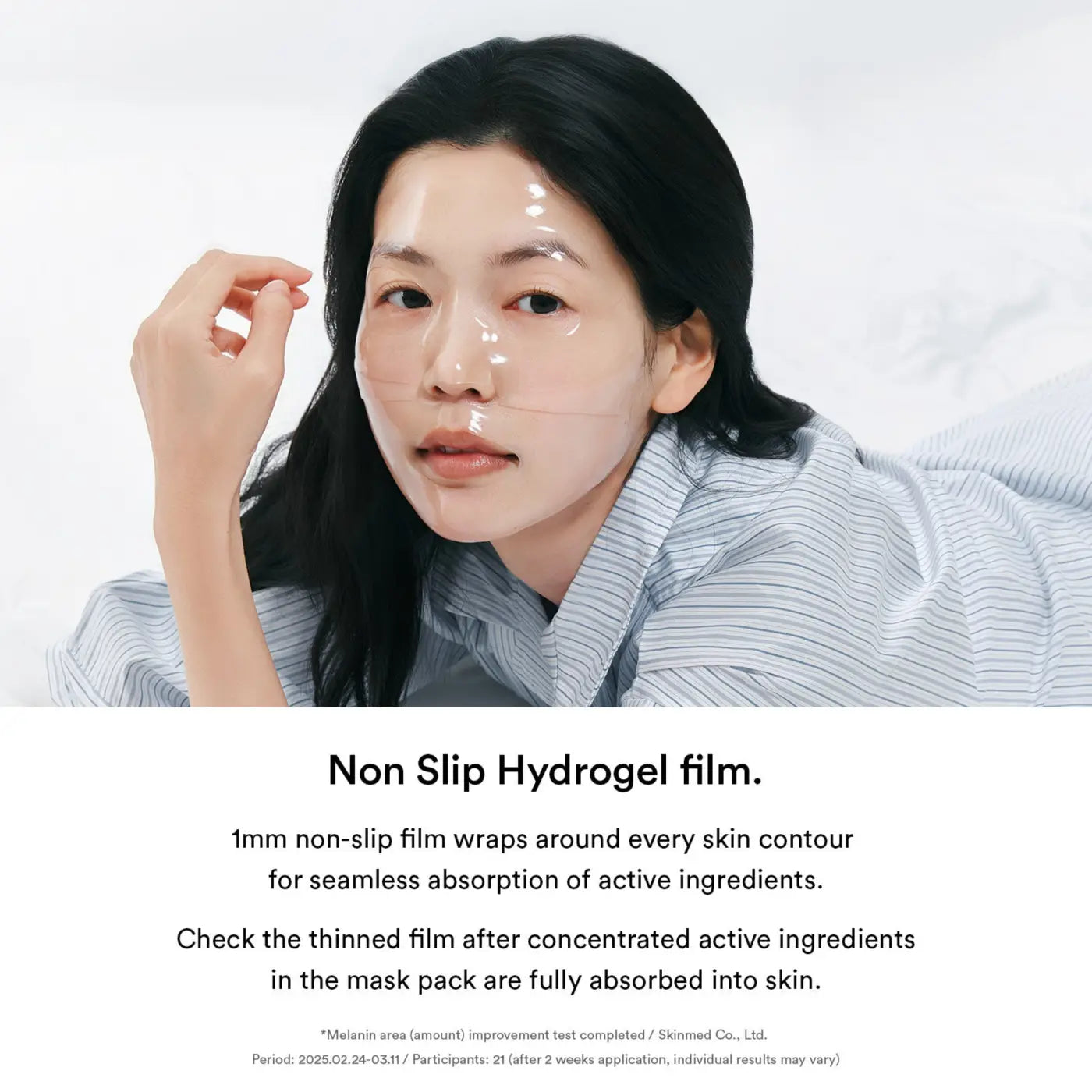 Clear transparent hydrogel film with non-slip texture for seamless absorption in glow collagen mask glutathione k-beauty south africa
