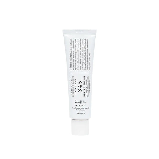 White tube of dr 345 relief cream 50ml designed for soothing skincare south africa and korean skincare south use