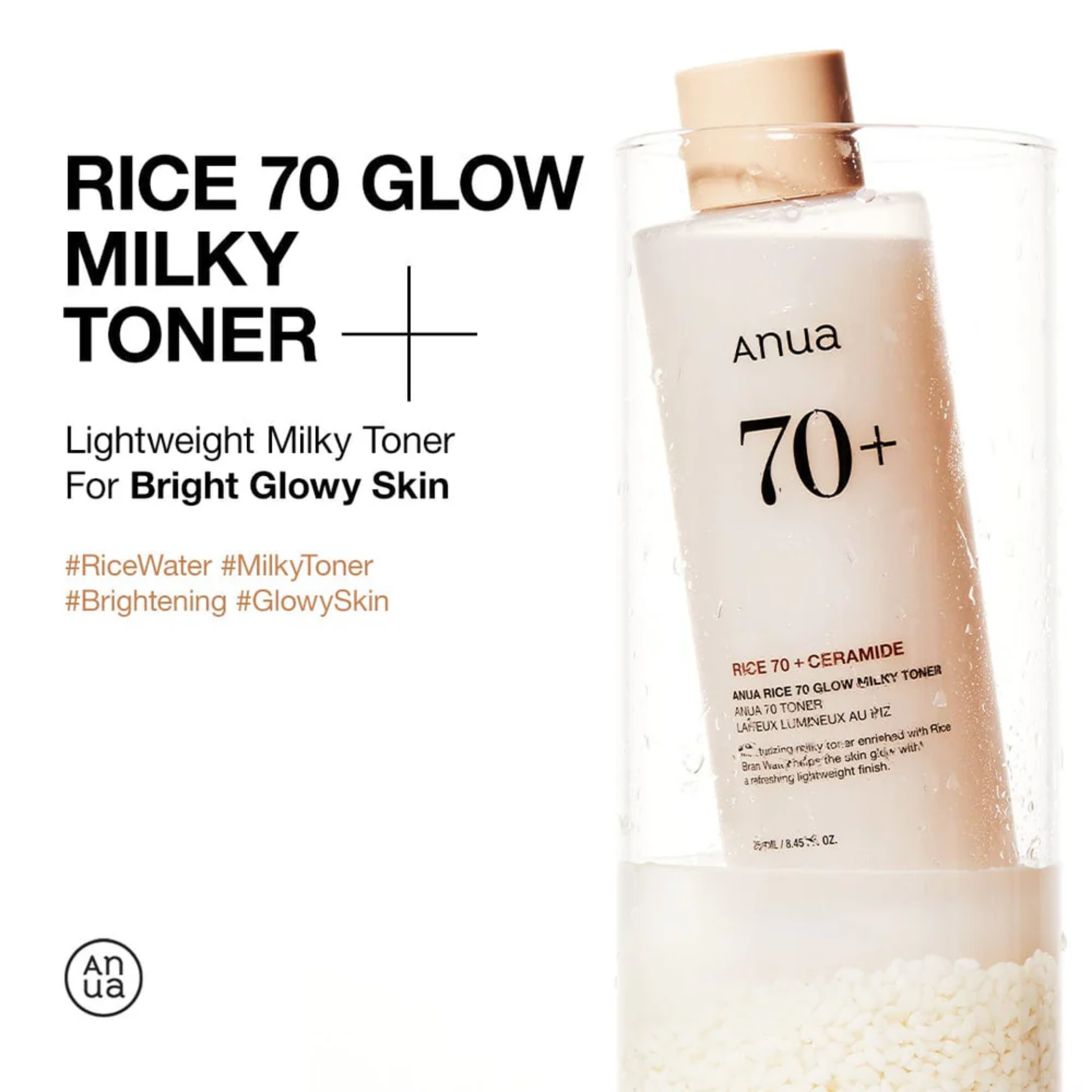 Rice 70 Glow Milky Toner - Toner and Toner Pad