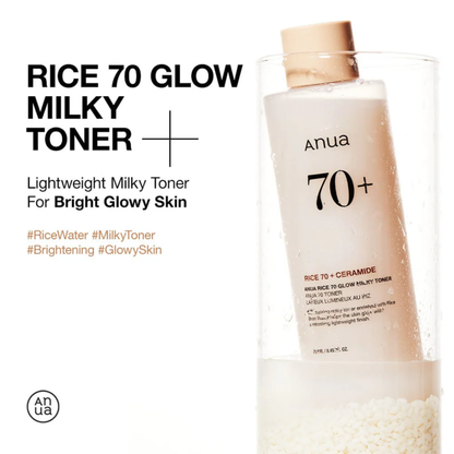 Rice 70 Glow Milky Toner - Toner and Toner Pad