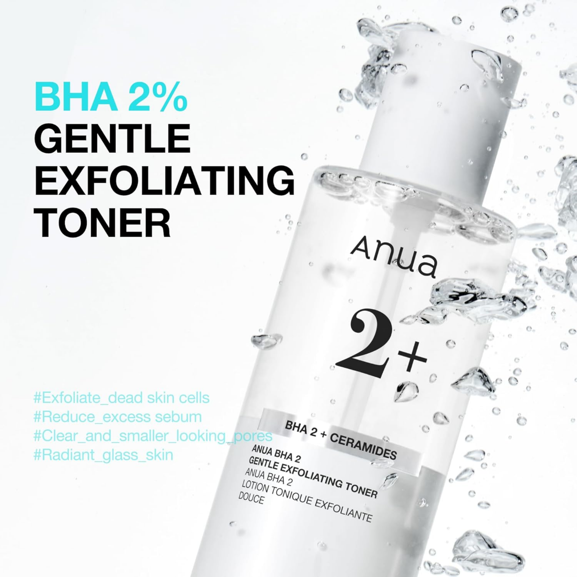 BHA 2% Gentle Exfoliating Toner 150ml - Toner and Toner Pad