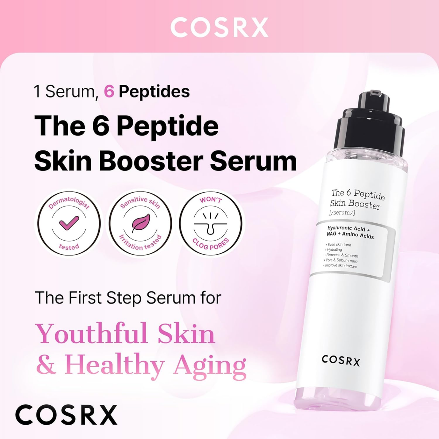 6 Peptide Skin Booster Serum - Serum and Ampoule