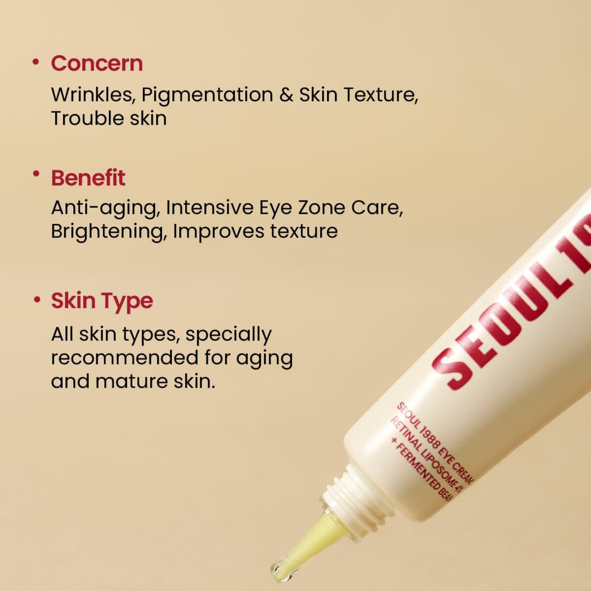 SEOUL 1988 Eye Cream: Retinal Liposome 4% + Fermented Bean - Eye Care