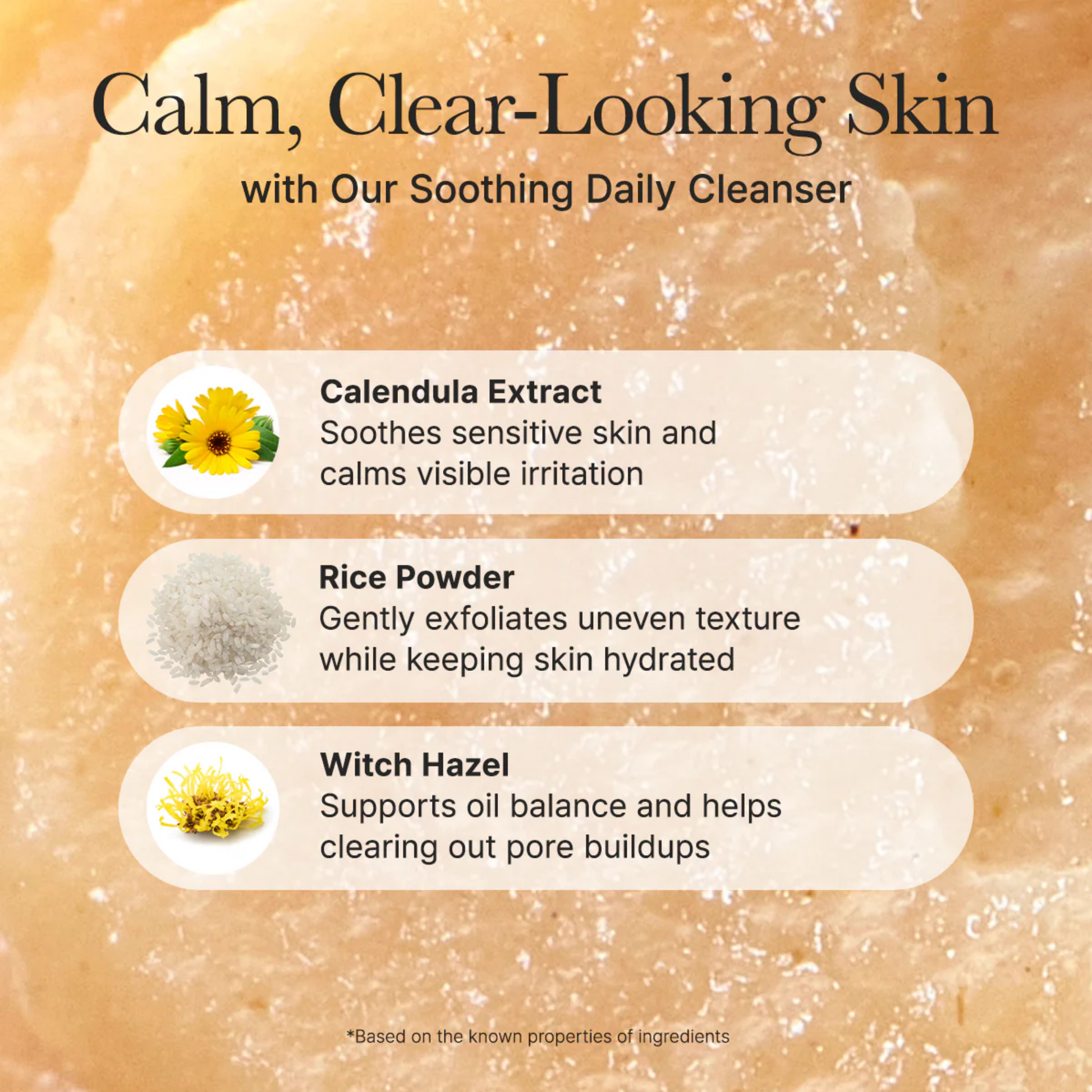 Calendula Rice Mochi Cleanser - Water Based Cleanser