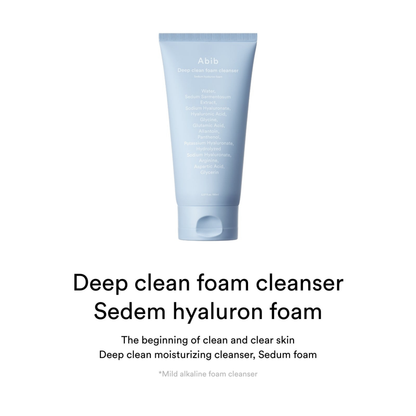 Deep Clean Foam Cleanser Sedum Hyaluron Foam - Water Based Cleanser