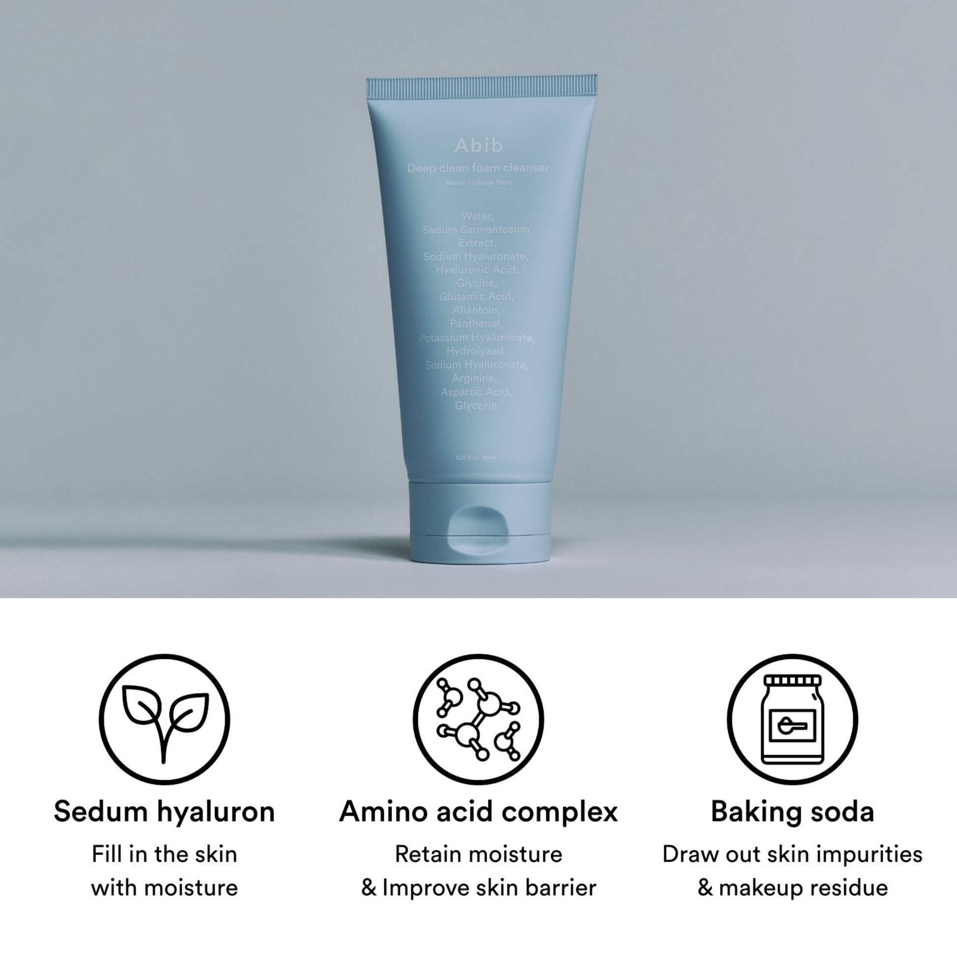 Deep Clean Foam Cleanser Sedum Hyaluron Foam - Water Based Cleanser