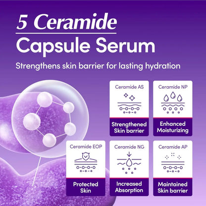 Bakuchiol plumping serum 30ml in a transparent bottle with purple label and white text from best korean skincare brands sa
