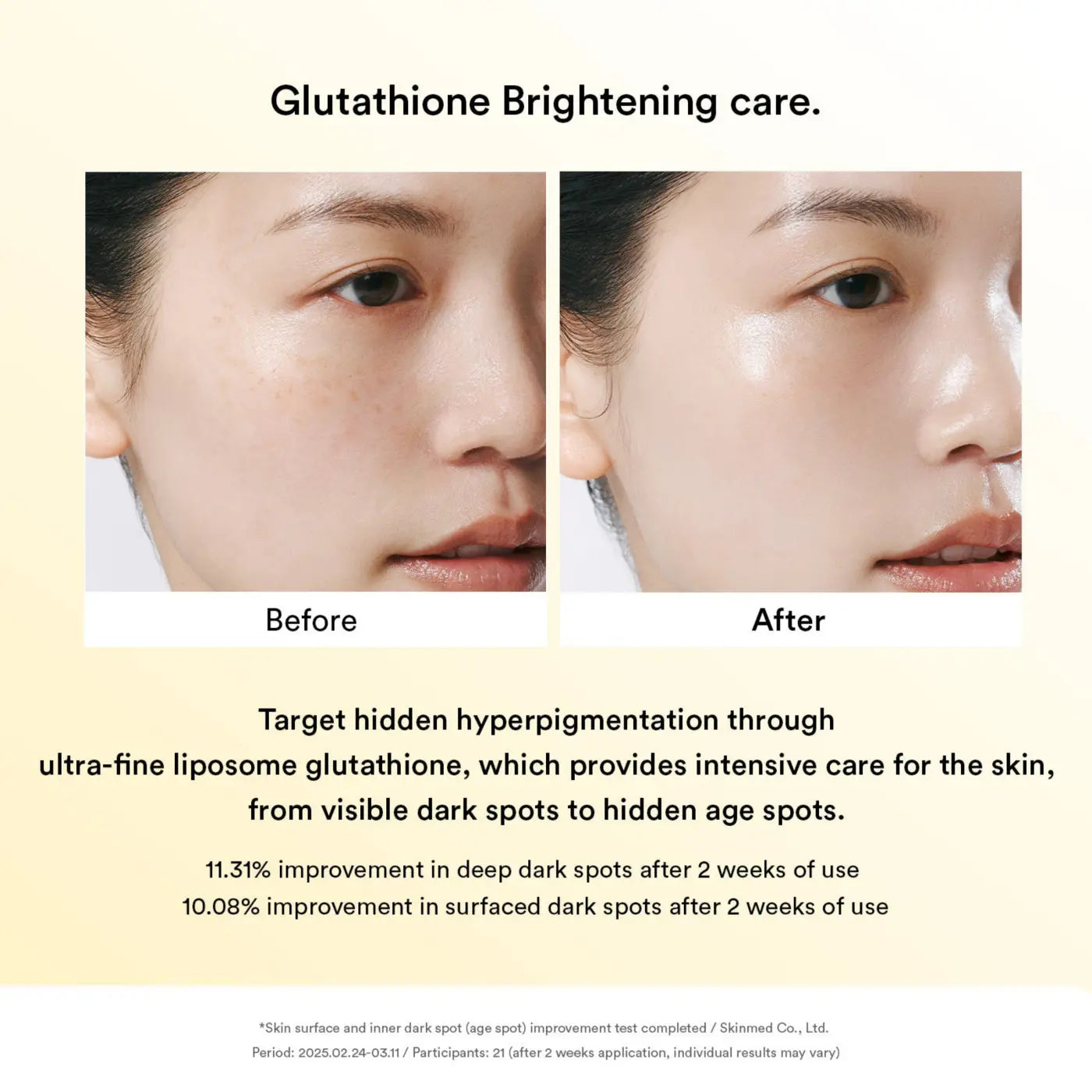 Glow collagen mask glutathione film brightening skincare with ultra-fine liposome technology targeting hyperpigmentation