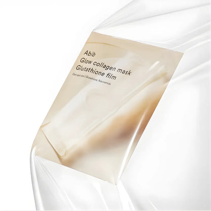 Beige abib glow collagen mask glutathione film with translucent glossy packaging for k-beauty south africa skincare