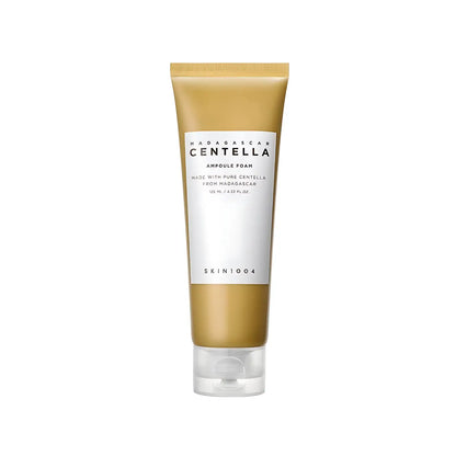 Gold-colored tube of skin1004 madagascar centella ampoule foam for gentle cleansing with centella ampoule foam benefits