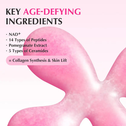 Pink glossy gel-like texture of nad+ peptide boosting serum 30ml from best korean skincare brands sa for brightening