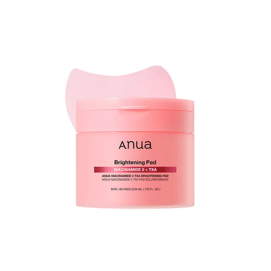 Pink anua niacinamide 5 txa brightening toner pads with matching lid and soft cat ear applicator from best korean skincare brands sa