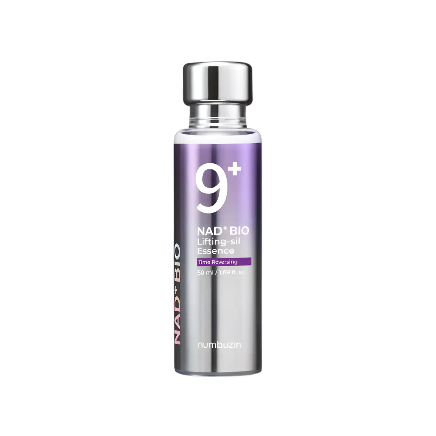Silver and purple no9 nad plus bio lifting-sil essence 50ml bottle with metallic cap from the best korean skincare brands sa