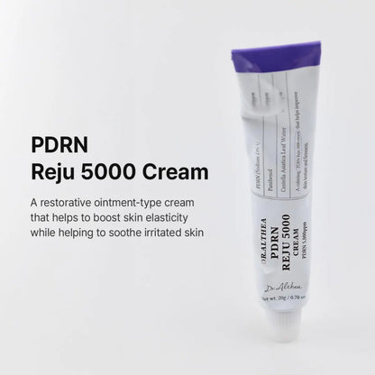 White tube with purple cap labeled dr for pdrn reju 5000 cream from the best korean skincare brands sa